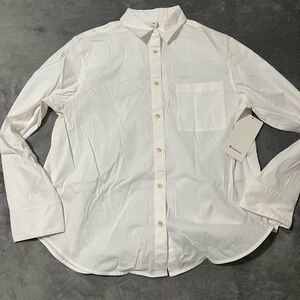 lululemon athletica Men's Crisp White Casual Button-Down Shirt